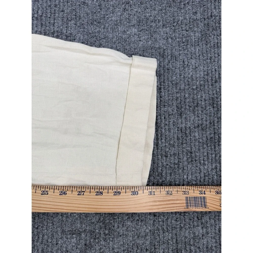 Berle Men's Linen Pants 40R 40x31 Beige Dress Trousers High Waisted Pleated READ
